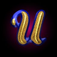 vector golden and blue letter u N2