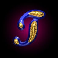 vector golden and blue letter t N2