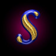 vector golden and blue letter s N2