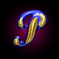 vector golden and blue letter p