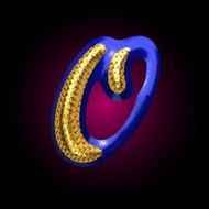 vector golden and blue letter o