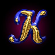 vector golden and blue letter k