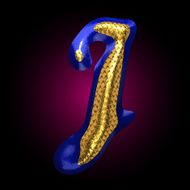 vector golden and blue letter j