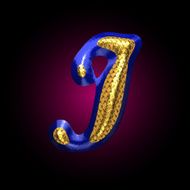 vector golden and blue letter i