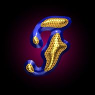 vector golden and blue letter f