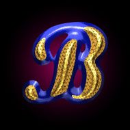 vector golden and blue letter b