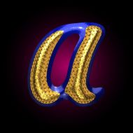 vector golden and blue letter a