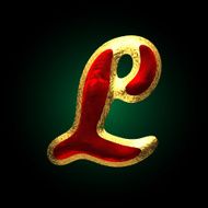 vector golden and red letter l