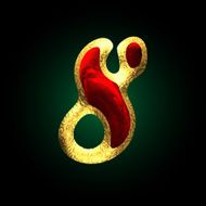 vector golden and red letter 8