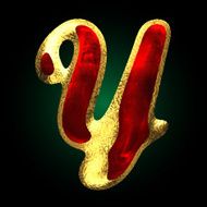 vector golden and red letter y
