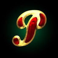 vector golden and red letter p