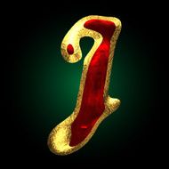 vector golden and red letter j