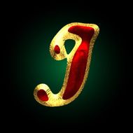 vector golden and red letter i