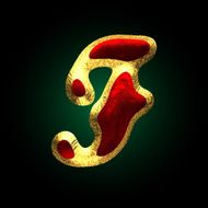 vector golden and red letter f