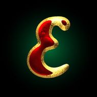 vector golden and red letter e