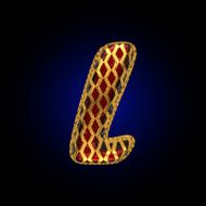 vector golden and red letter l N2
