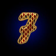 vector golden and red letter 7 N2