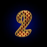 vector golden and red letter 2
