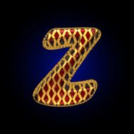 vector golden and red letter z