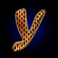vector golden and red letter y N2