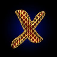vector golden and red letter x N2