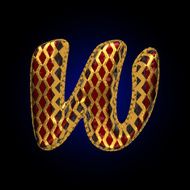 vector golden and red letter w N2