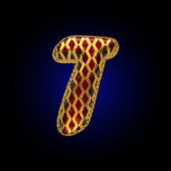 vector golden and red letter t N2