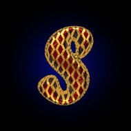 vector golden and red letter s