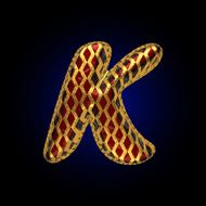 vector golden and red letter k N2