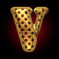 vector golden and red letter v N3