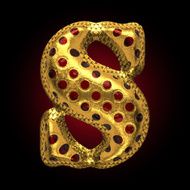 vector golden and red letter s N2