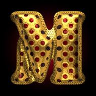 vector golden and red letter m N2
