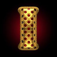 vector golden and red letter i N2