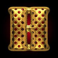 vector golden and red letter h N2