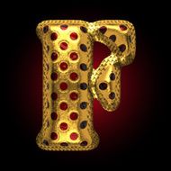 vector golden and red letter f N2