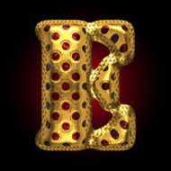 vector golden and red letter e N2