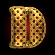 vector golden and red letter d N2