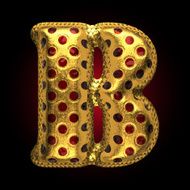 vector golden and red letter b N2