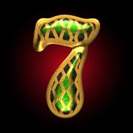 vector golden and green letter 7 N2
