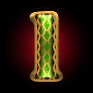 vector golden and green letter 1 N2
