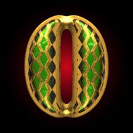 vector golden and green letter 0