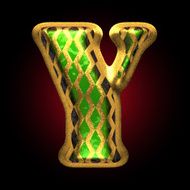 vector golden and green letter y N2