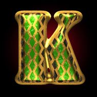 vector golden and green letter k N2