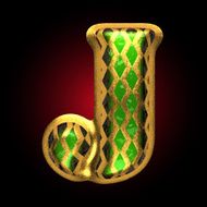 vector golden and green letter j N2