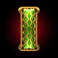 vector golden and green letter i N2