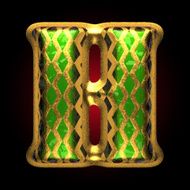 vector golden and green letter h N2