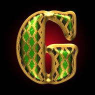 vector golden and green letter g N2