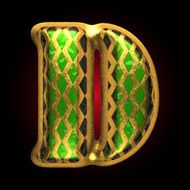 vector golden and green letter d