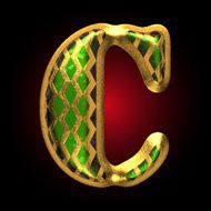 vector golden and green letter c
