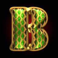 vector golden and green letter b N2